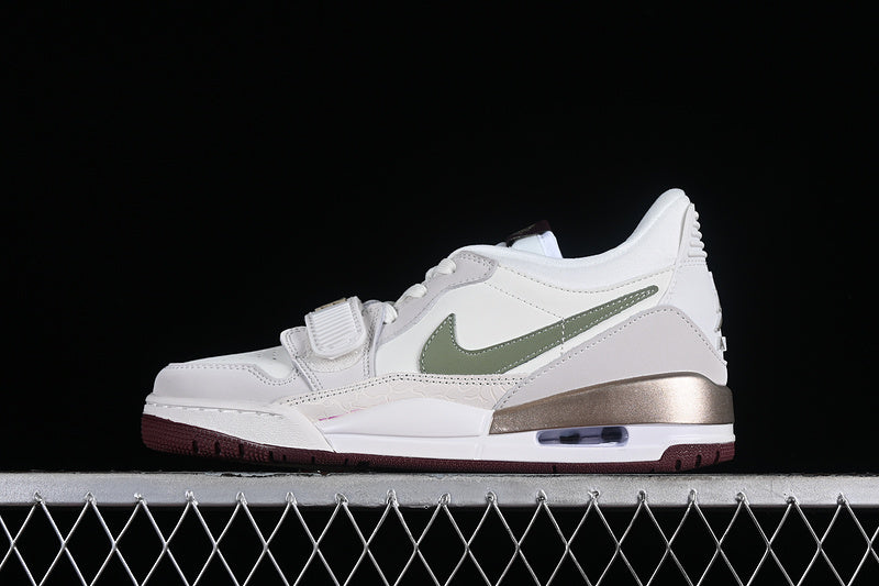 Nike Air Jordan Legacy 312 Year Of The Dragon Sail Metallic Grain Oil Green Grey White Sneakers