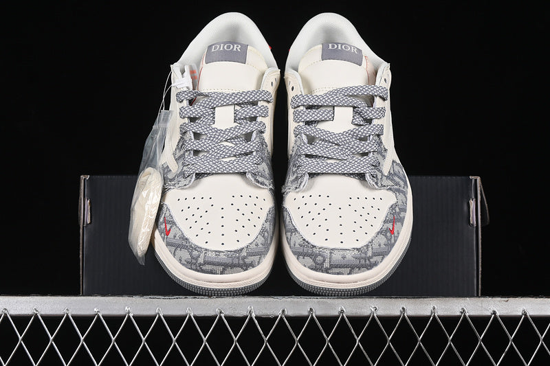 Nike Air Jordan 1 Low OG SP Off-White Travis Scott Fragment Design White Grey Sneakers