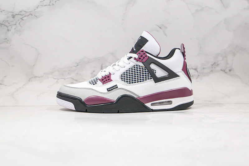Nike Air Jordan 4 Retro x Paris Saint-Germain Bordeaux 2020 White Purple Sneakers
