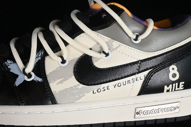 Nike Air Jordan 1 Low PandaPrank Black White Grey Sneakers