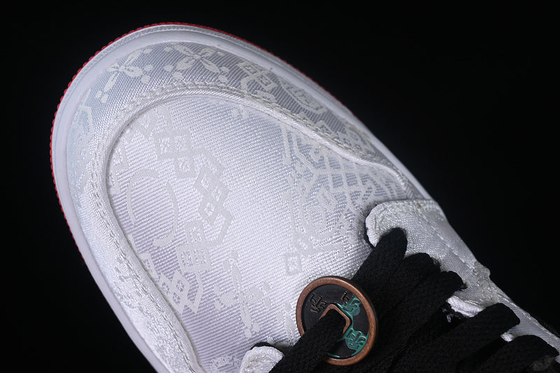 Clot Nike Air Jordan 1 Low SE Fearless White Black Red Sole Sneakers