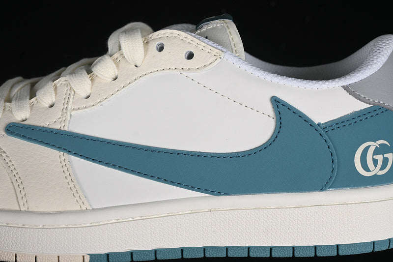 Travis Scott Fragment Design Nike Air Jordan 1 Low OG SP Tiffany Blue White Sneakers
