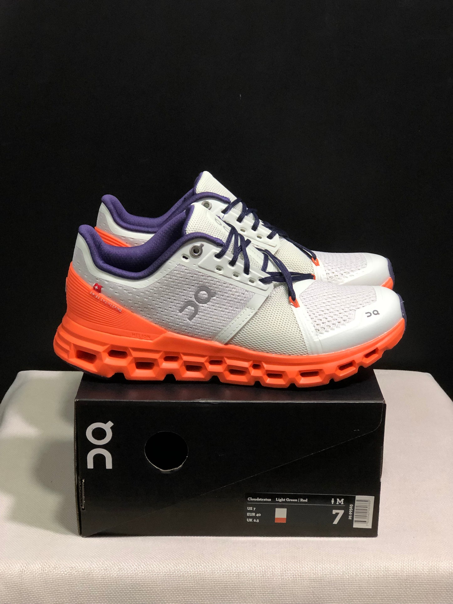On Running Cloudstratus Shock-Absorbing And Breathable Running Shoes Light Grey/Orange