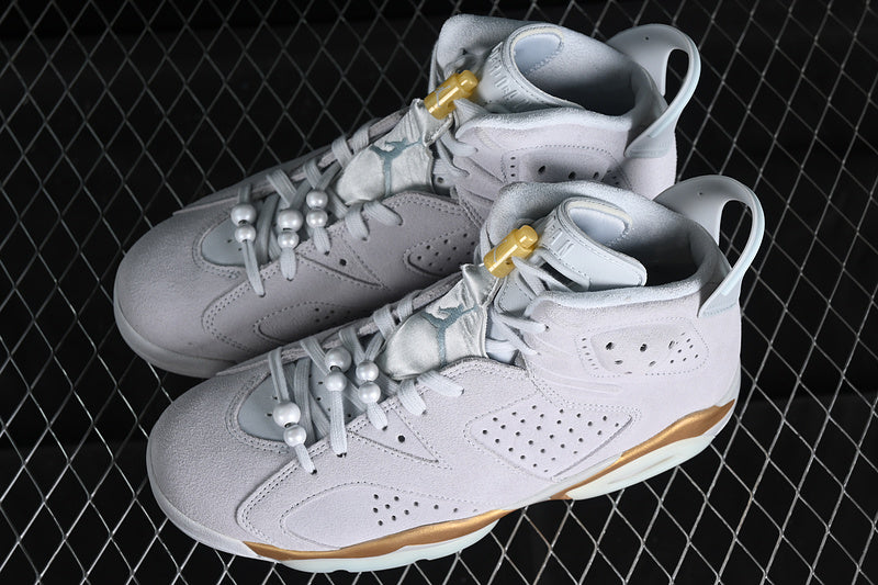Nike Air Jordan 6 Retro Paris Olympics Pure Platinum Grey White Sneakers