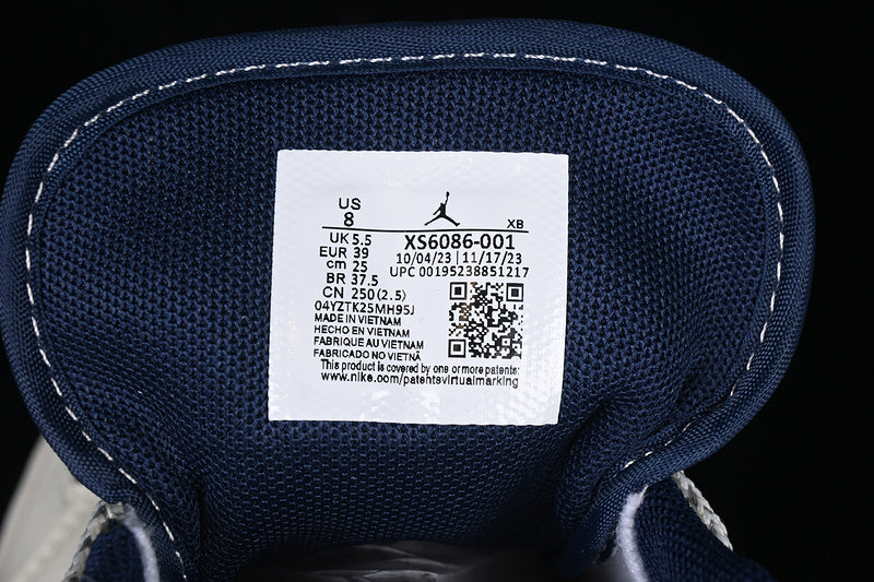 Nike Air Jordan 1 Low Navy Sole Grey White Navy Blue Sneakers