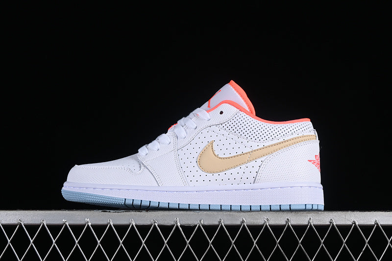 Nike Air Jordan 1 Low SE Flash Crimson Psychic Blue Sesame White Sneakers
