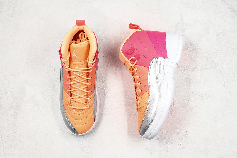 Nike Air Jordan 12 Retro Sunrise GS Hot Punch Multicolor Sneakers