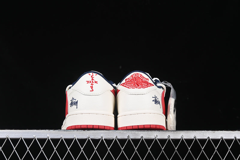 Travis Scott Fragment Design Nike Air Jordan 1 Low OG SP Red White Sneakers