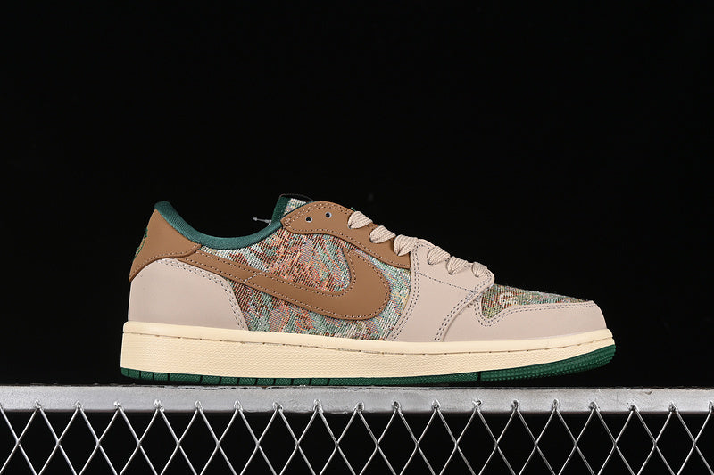 Nike Air Jordan 1 Low Travis Scott Fragment Design Grey Brown Green Multicolour Sneakers