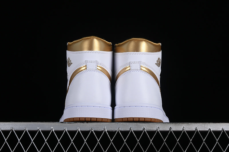 Nike Air Jordan 1 High OG Brown Sole Metallic Gold Gum White Sneakers