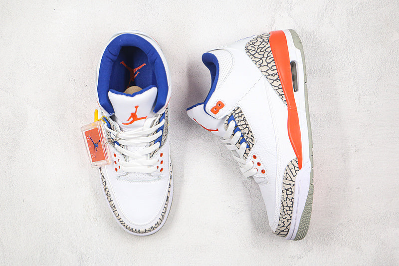 Nike Air Jordan 3 Retro Knicks OG III Orange Blue White Sneakers