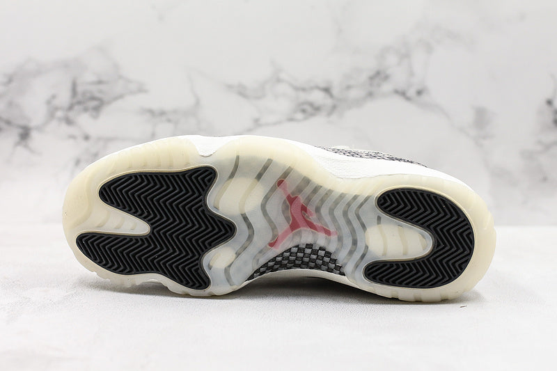 Nike Air Jordan 11 Retro Low-Top "Light Bone" Snakeskin White Sneakers