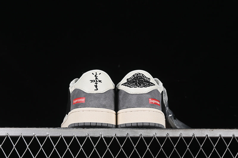 Travis Scott Fragment Design Nike Air Jordan 1 Low OG SP Black Grey White Casual Sports Shoes