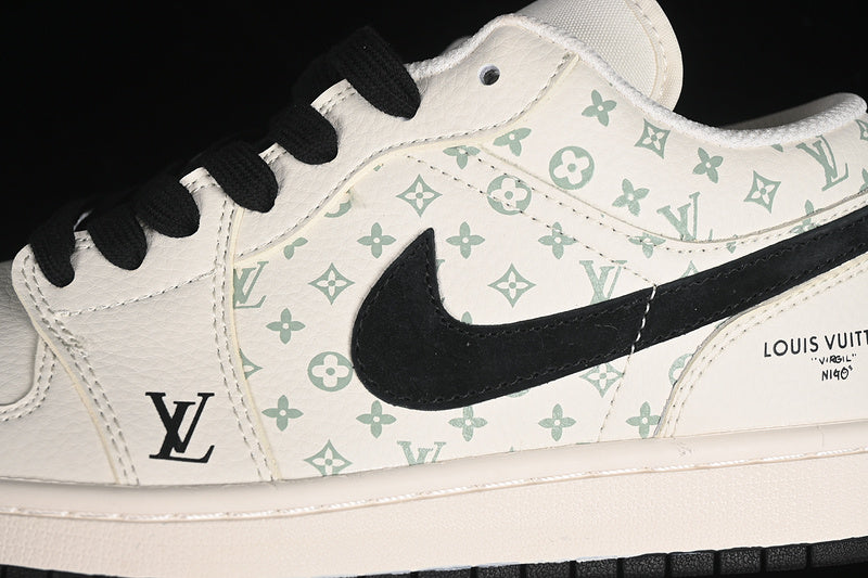 Nike Air Jordan 1 Louis Vuitton Black White Sneakers
