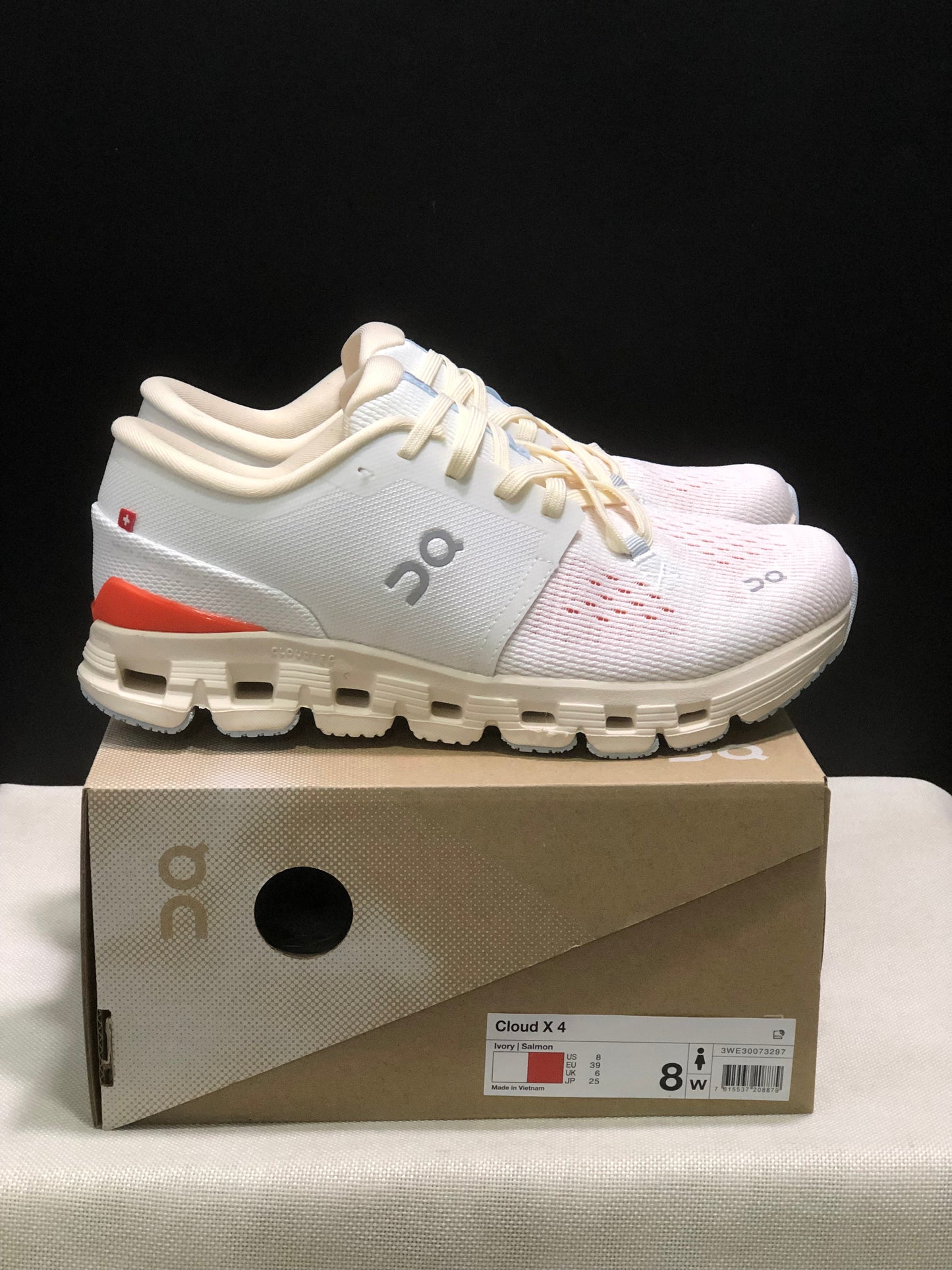 On Running Cloud X4 Comfortable Running Shoes Ivory/Flame