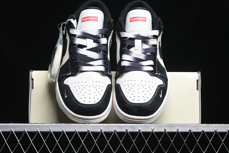 Nike Air Jordan 1 Low Supreme White Black Sneakers
