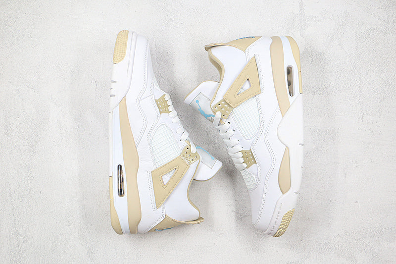 Nike Air Jordan 4 Retro Sand Linen White Tan Brown Sneakers