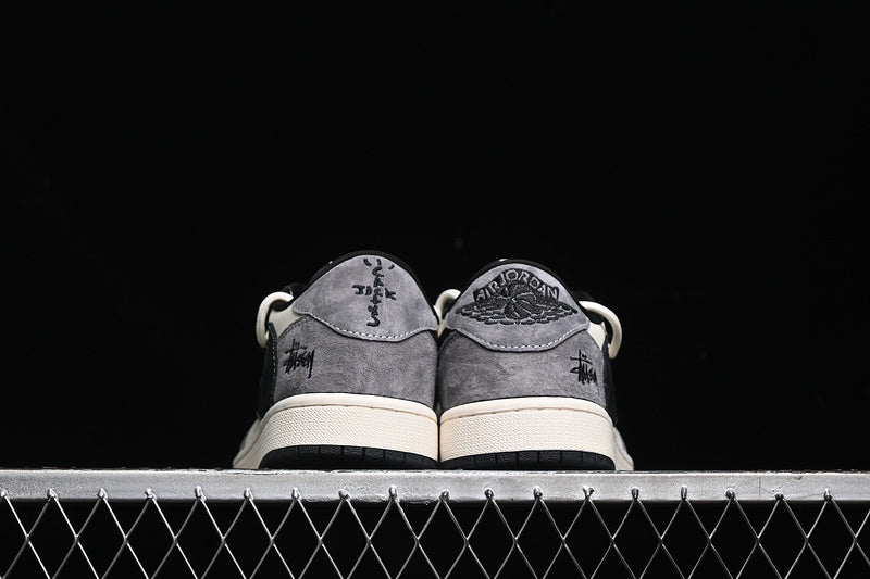 Travis Scott Fragment Design Nike Air Jordan 1 Low OG SP Black Grey White Sneakers