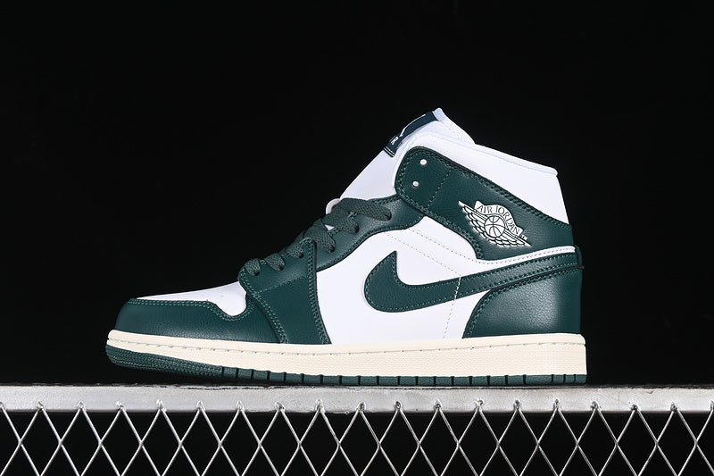Nike Air Jordan 1 Mid White Sail Oxidized Green Sneakers