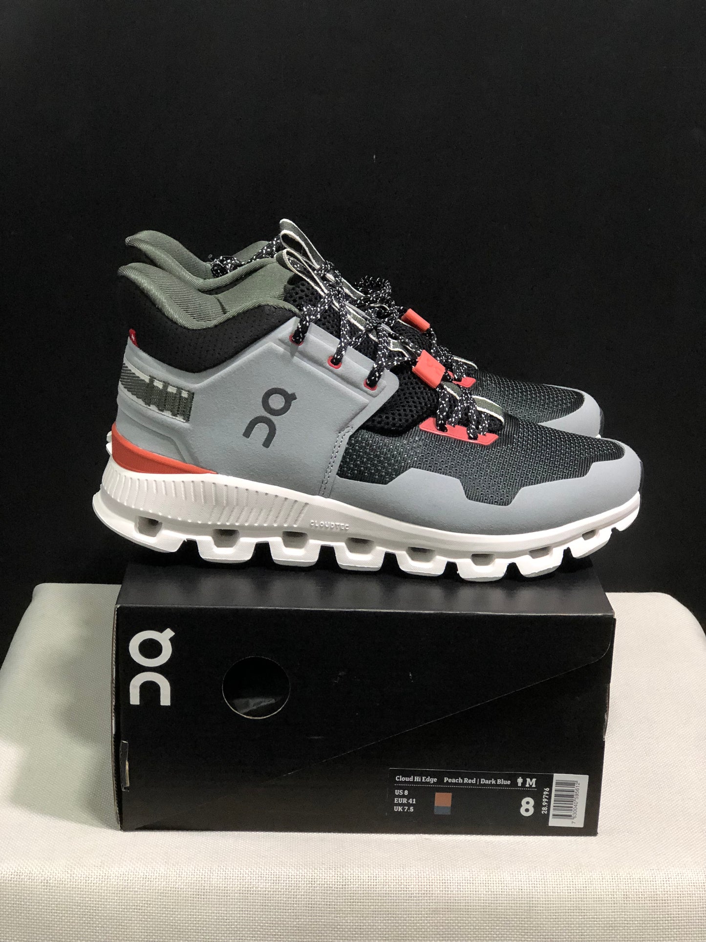 On Running Cloud Hi Edge Outdoor Training Running Shoes Black/Wolf Grey