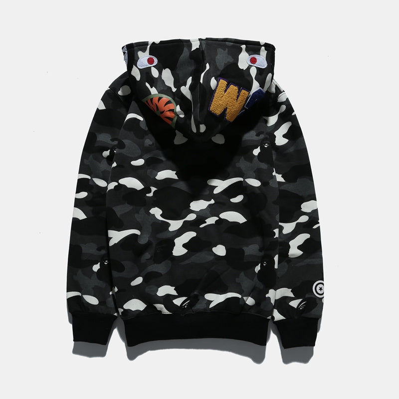 A Bathing Ape BAPE Shark Head Noctilucent Series Hoodie Fleck