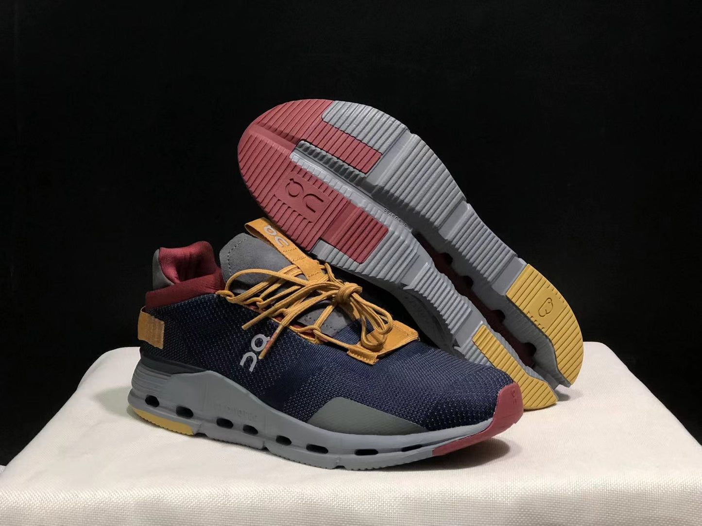 On Running Cloudnova Lightweight Sports Casual Shoes Dark Blue/Orange