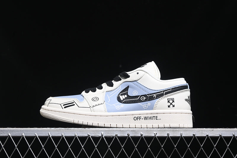 Nike Air Jordan 1 Low Black White Blue Sneakers