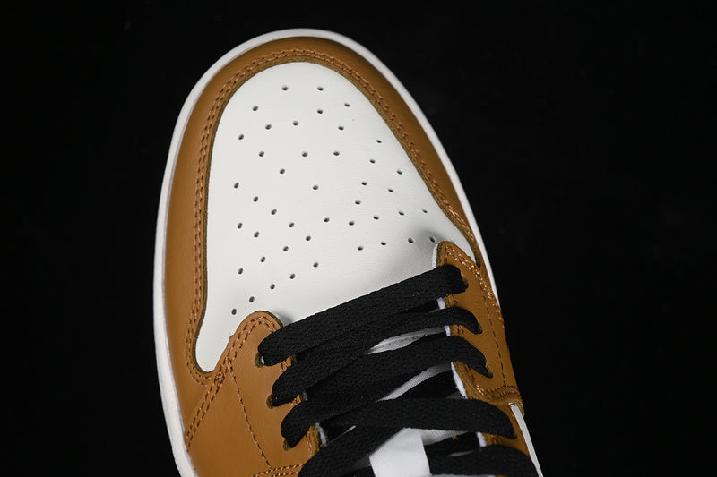 Nike Air Jordan 1 Low OG Black Sole White Earthy Yellow Sneakers