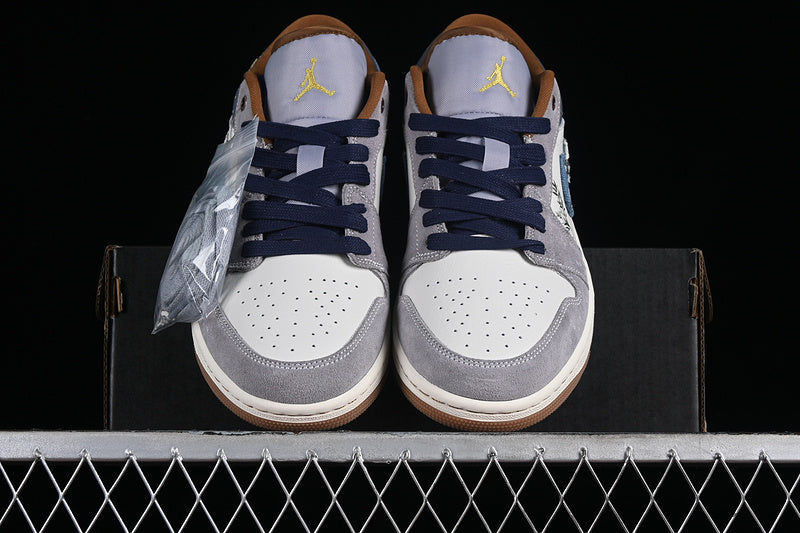 Nike Air Jordan 1 Low SE Bamboo Panda Grey White Brown Sneakers