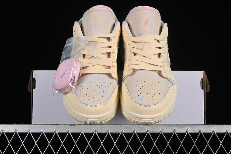 Nike Air Jordan1 Low Creamy White Pink Sneakers