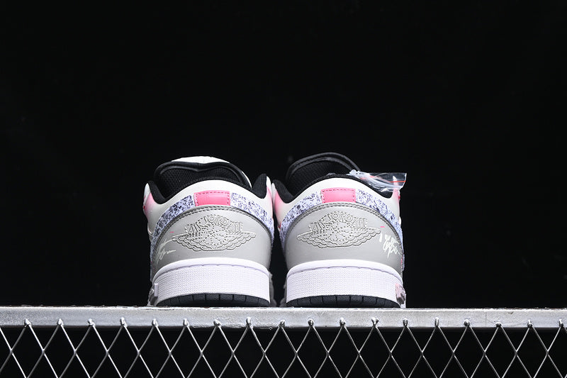 Nike Air Jordan 1 Low Black Sole Blue Pink White Sneakers