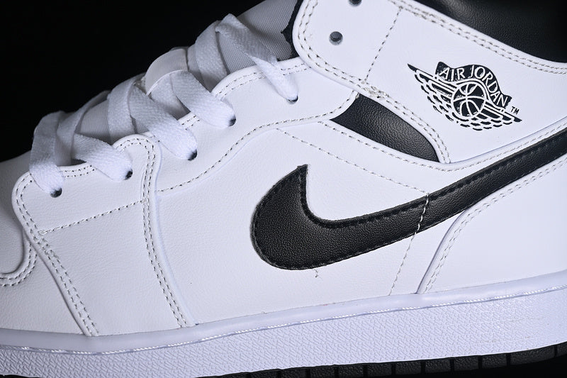 Nike Air Jordan 1 Mid Black Sole White Sneakers