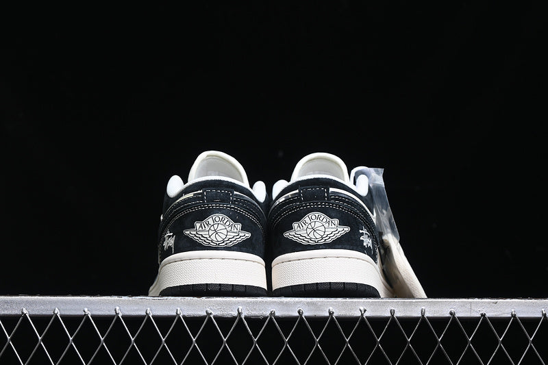 Nike Air Jordan 1 Low Grayish Blue Black White Sneakers