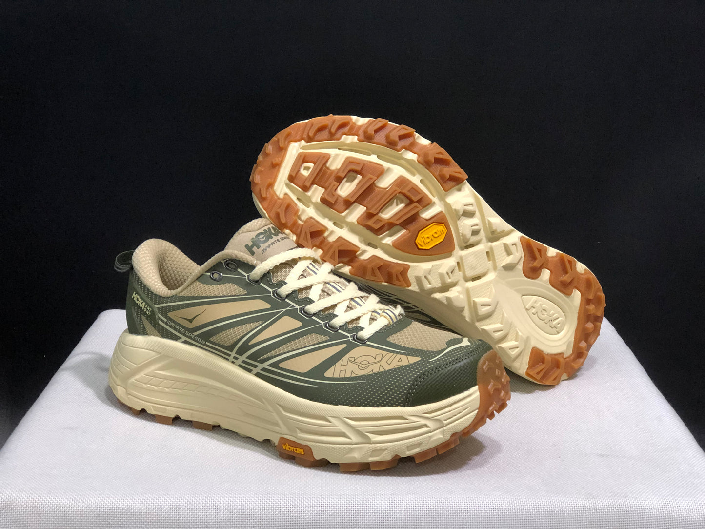 Hoka One One Mafate Speed 2 Mountain Anti-slip Running Shoes Sneakers Green
