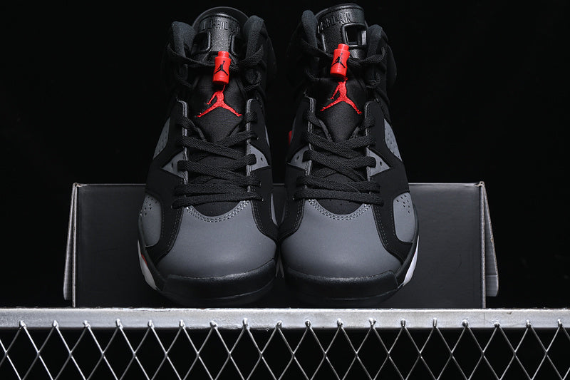 Nike Air Jordan 6 Black Fire Red Iron Grey Sneakers