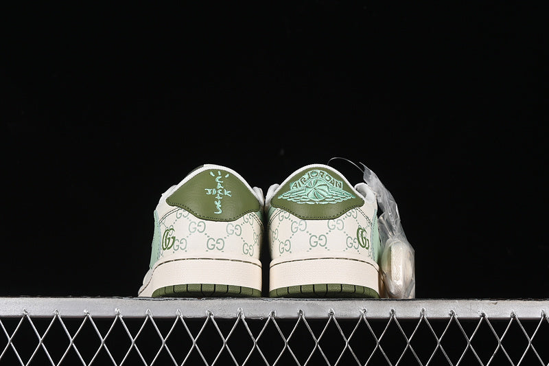 Nike Air Jordan 1 Low OG SP Off-White Travis Scott Fragment Design White Green Sole Sneakers