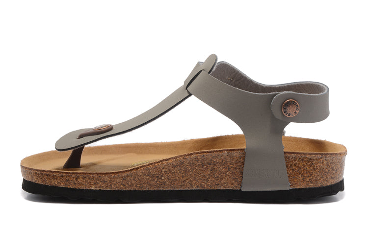 Birkenstock Gizeh Grey Scrub Birko-Flor Thong Sandal
