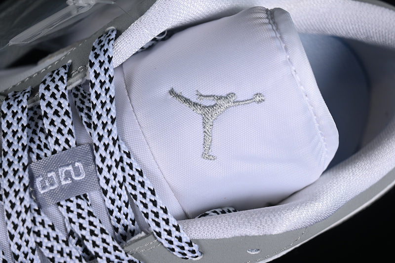 Nike Air Jordan 1 Low White Wolf Grey Aluminum Sneakers