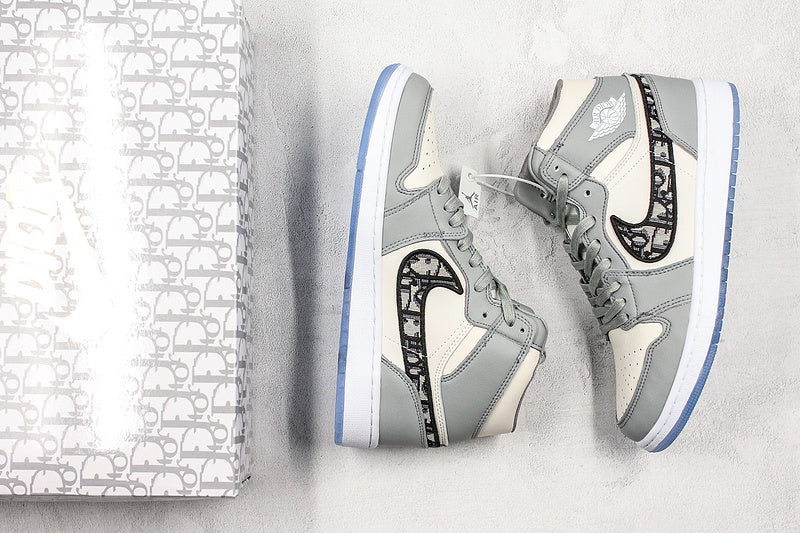 Nike Air Jordan 1 High-top Wolf Grey Sneakers Dior Joint Edition