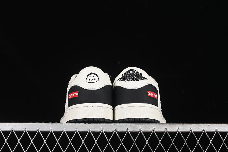Travis Scott Fragment Design Nike Air Jordan 1 Low OG SP White Black Sneakers