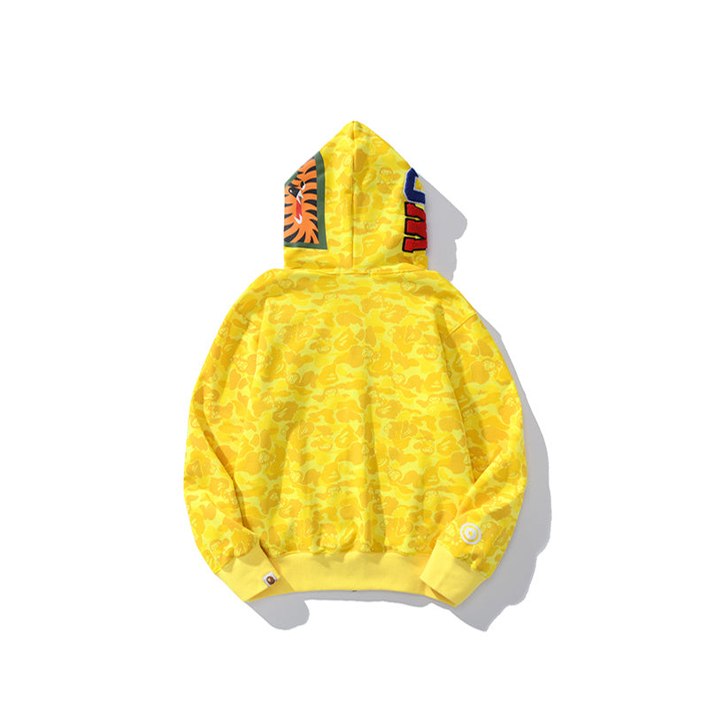 A Bathing Ape BAPE Ape-Man Head MILO Camouflage Yellow Hoodie