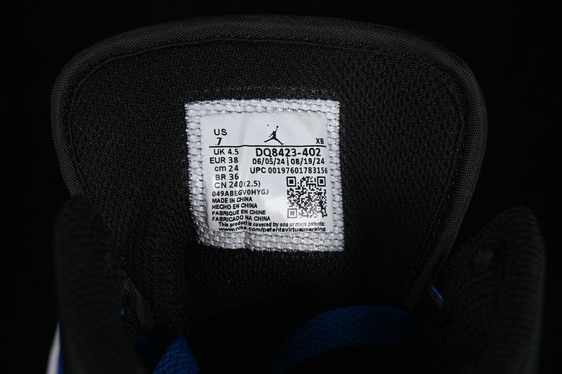 Nike Air Jordan 1 Mid Black White Blue Sneakers