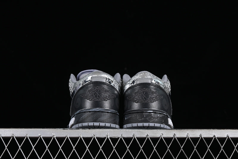 Nike Air Jordan 1 Low Black Grey Silver Sneakers