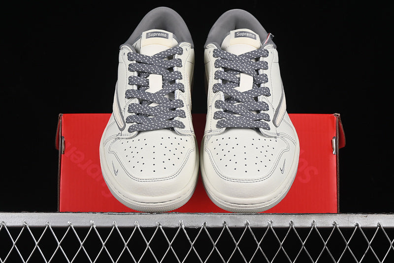 Nike Air Jordan 1 Low Travis Scott Fragment Design Supreme OG SP Grey White Sneakers