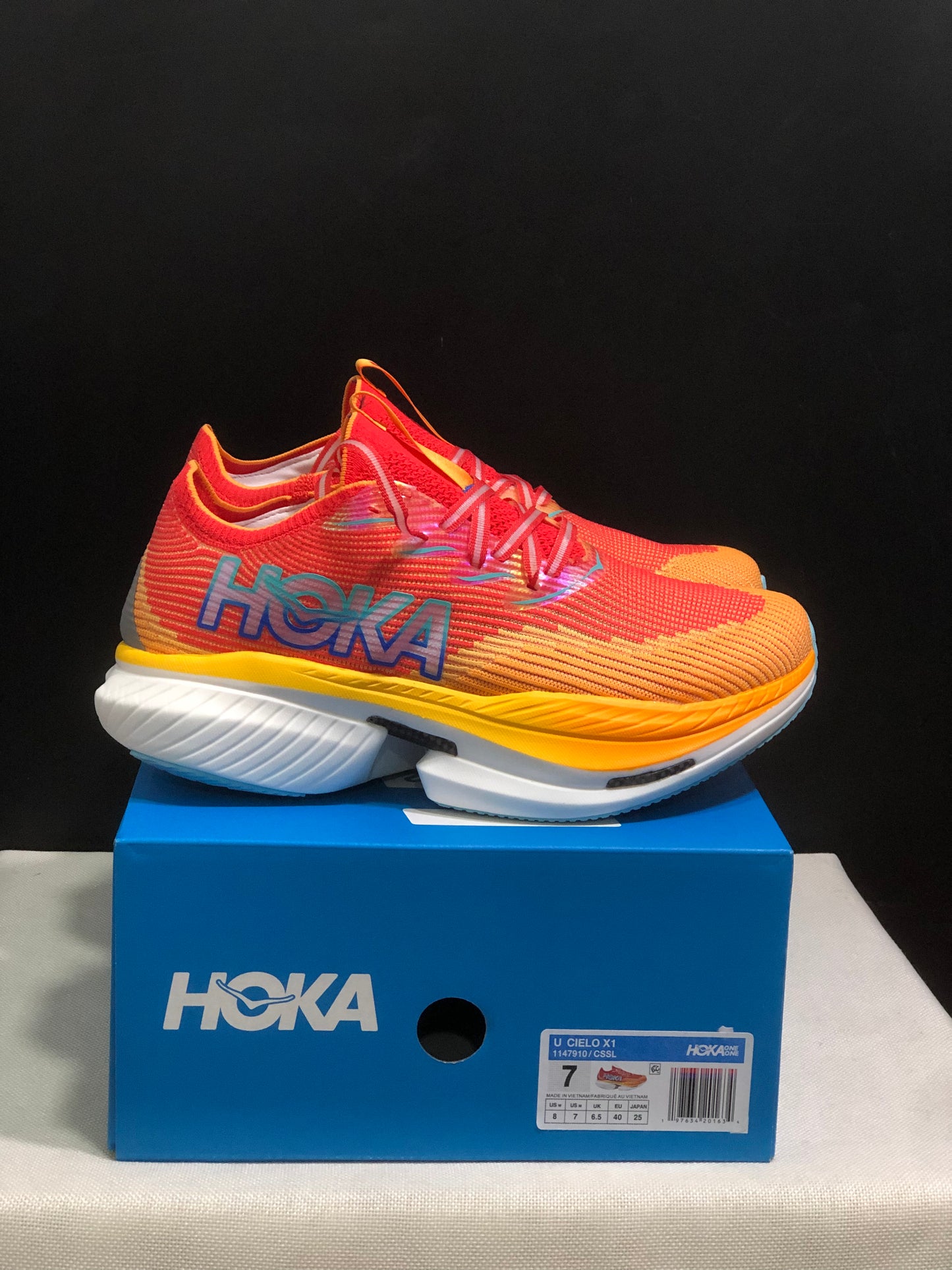Hoka One One Cielo X1 Comfortable Casual Running Shoes Sneakers Orange