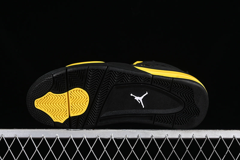 Nike Air Jordan 4 Retro Thunder Black Tour Yellow Sneakers