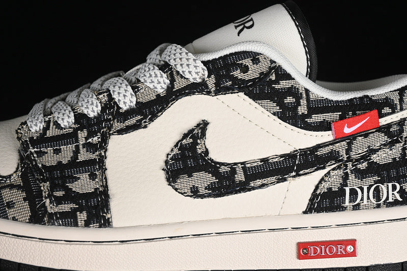 Nike Air Jordan 1 Low DIOR Black White Sneakers