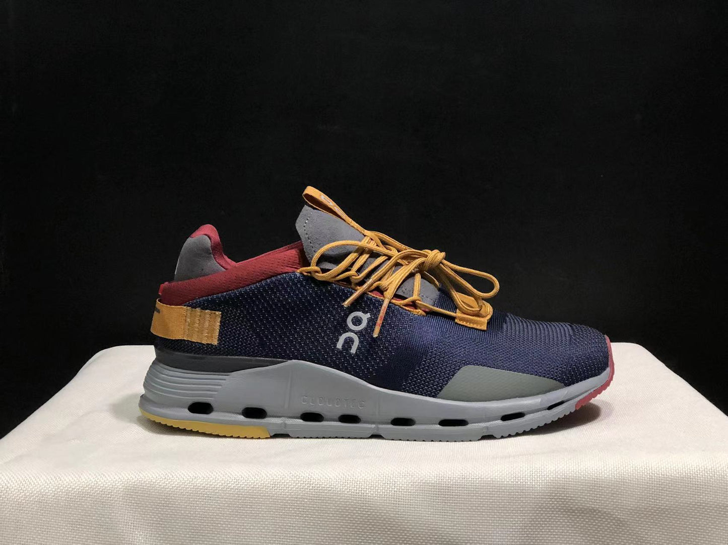 On Running Cloudnova Lightweight Sports Casual Shoes Dark Blue/Orange