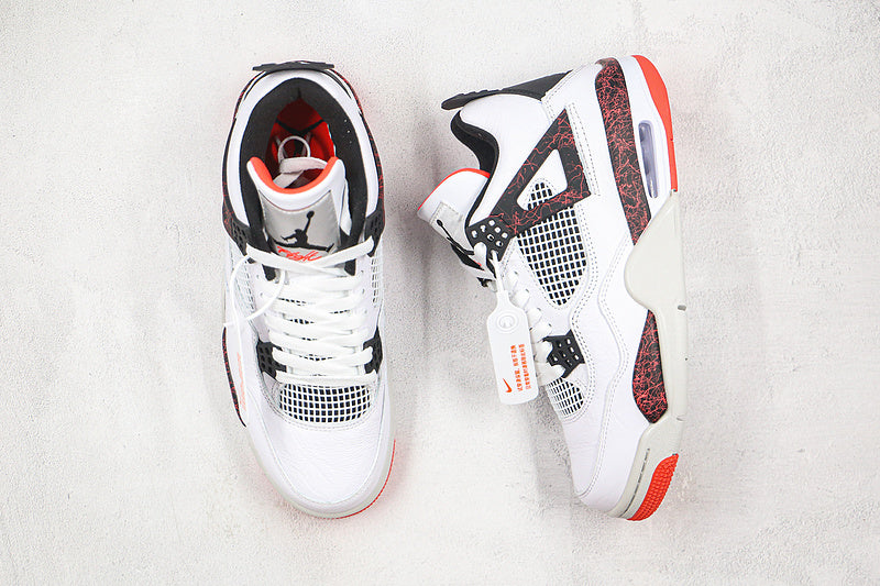 Nike Air Jordan 4 Retro Red Hot Lava White Sneakers