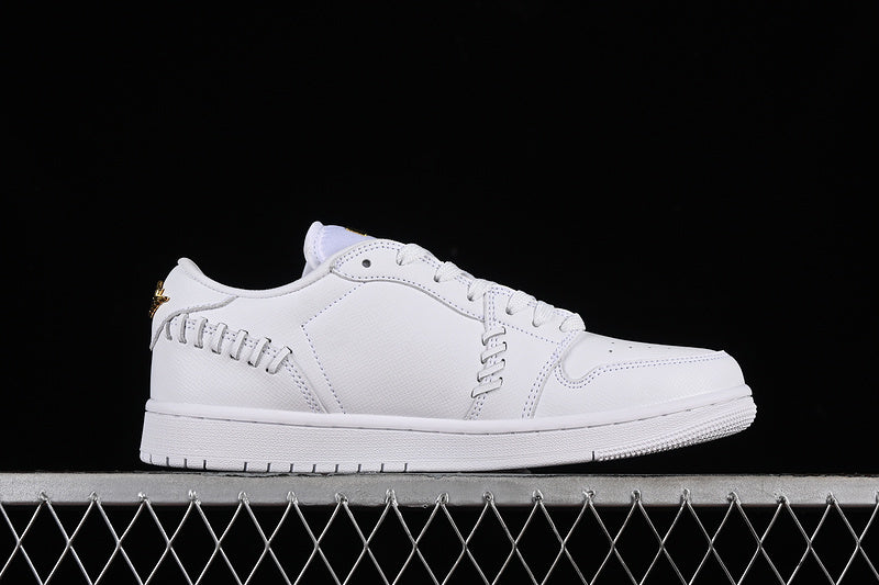 Nike Air Jordan 1 Low Method Of Make Metallic Gold White Sneakers